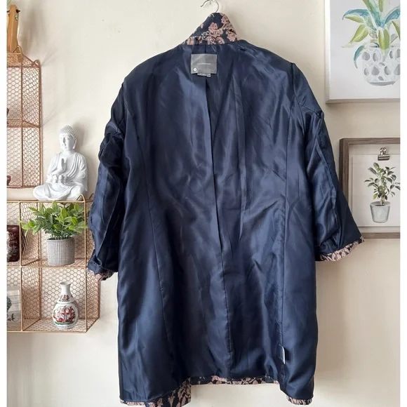 Anthropologie Luisa Blush Jacquard and Blue Denim Statement Jacket Coat Size XL - Picture 9 of 13